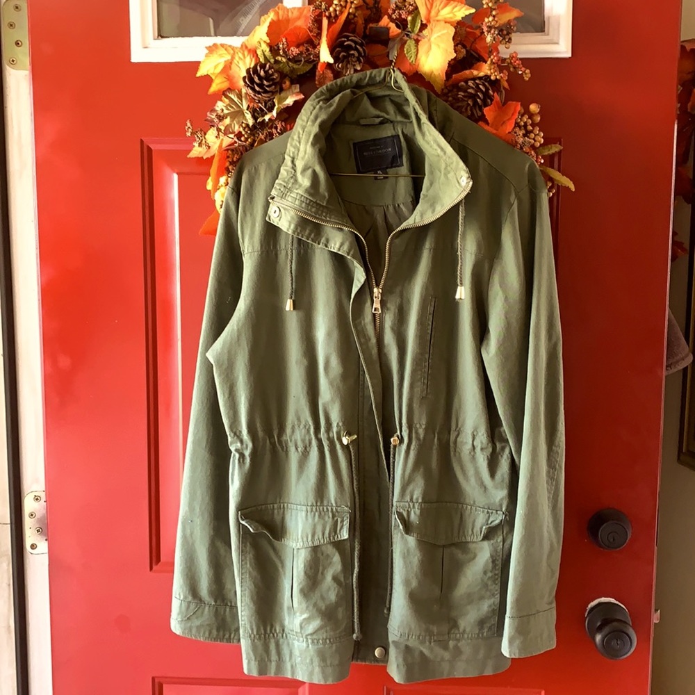 Lightweight olive jacket.